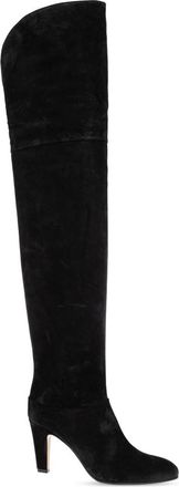 Chlo&eacute; Leren laarzen met hak Eve - Dames - Over de knie laarzen - Zwart - 37 1/2 EU - Leer - Schoenen