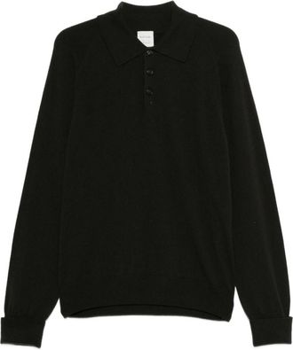 Paul Smith Black Wool Logo Polo