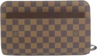 Louis Vuitton Pre-owned Damier Canvas Clutch - Heren - Vintage Clutch - Bruin - ONE Size - Vintage