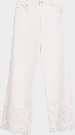 Frame Denim The Eyelet Wide-Flare Jeans