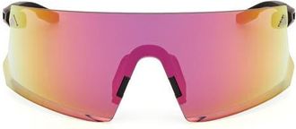 adidas 120mm Shield Sports Sunglasses in Black /Mirror Violet at Nordstrom