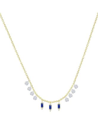 Meira T 14K 0.58 Ct. Tw. Diamond & Blue Sapphire Necklace