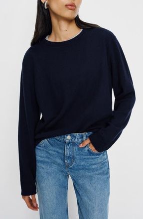 Reformation Oversize Cashmere & Wool Sweater in Navy at Nordstrom, Size X-Small