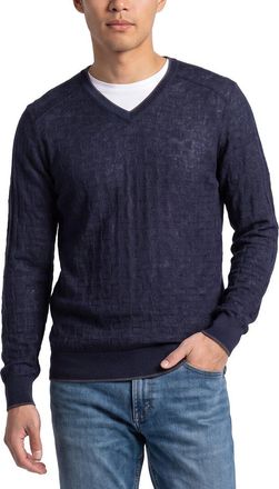 Raffi Jacquard Wool-Blend V-Neck Sweater