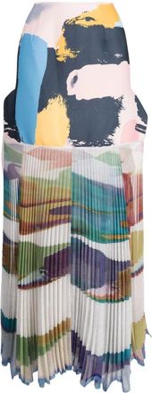 Maticevski Flagrant abstract-print draped skirt - women - Polyester - 10 - Multicolour