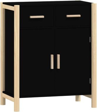 vidaXL Aparador de madera contrachapada negro 62x38x75 cm vidaXL