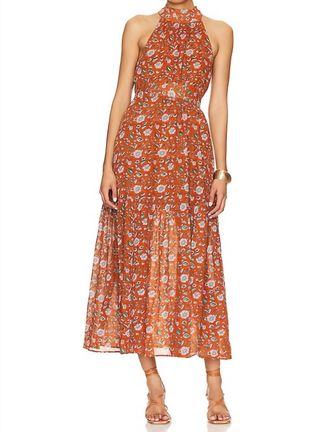 Cleobella Womens Wilder Ankle Dress In Terracotta Floral