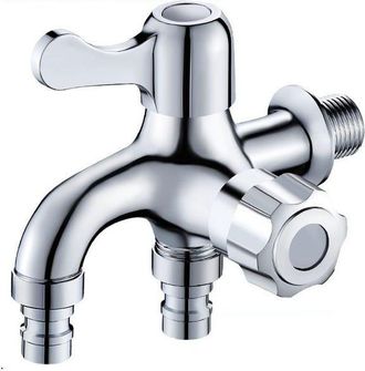 OEM Rubinetto Per Lavabo A Doppia Uscita In Ottone, Tubo Di Bypass Per Lavatrice, Adattatore Per Rubinetto Per Lavabo A Doppia Uscita (argento)