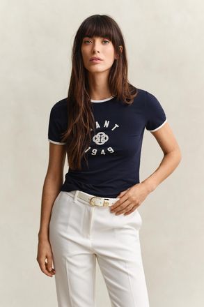 GANT Women Ringer T-Shirt (XXL) EVENING BLUE