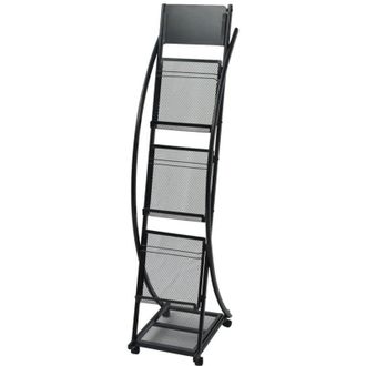 No Brand No Brand - Revistero 40x32x131 Cm Negro A4 Vidaxl