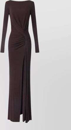 Elisabetta Franchi dress draped detail long sleeves round neckline