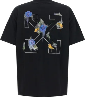 Off-white Logo-Embroidered Cotton T-shirt - Black