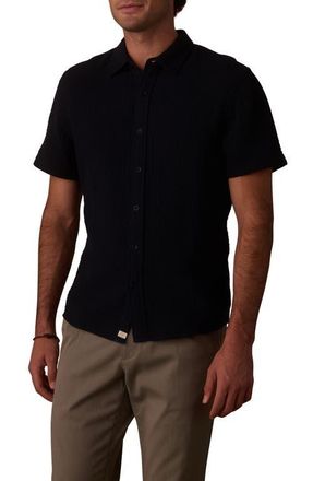 The Normal Brand Kalo Cotton Gauze Short Sleeve Button-Up Shirt in Navy at Nordstrom, Size X-Large