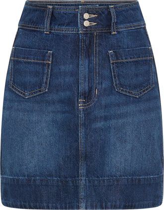 Boss Orange by Hugo Boss Minirock BOSS ORANGE MINI SKIRT 1.0 Premium Damenmode, Damen, Gr. 28, dunkelblau 405, Web, Obermaterial: 53% Baumwolle, 34% Lyocell, 13% sonstige Fase