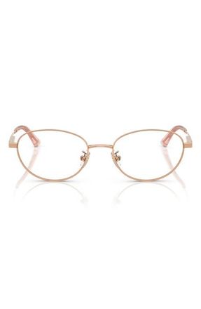 Jimmy Choo London 51mm Oval Optical Glasses in Rose Gold /Demo Lens at Nordstrom