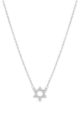 SHYMI Pav&eacute; Cubic Zirconia Star of David Necklace in Silver at Nordstrom