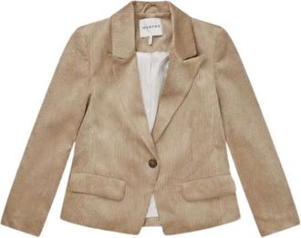 Munthe Blazers, female, Beige, Size: 2XL Vakker Short Velvet Blazer