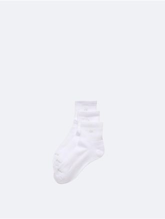 Calvin Klein Womens Cushion 3-Pack Quarter Socks - White/Natural