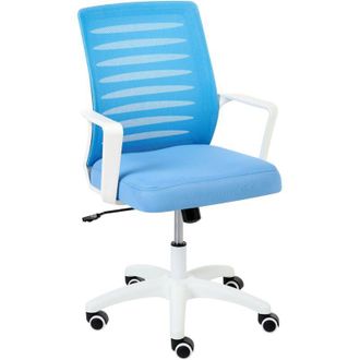 Beliani Office Chair Blue Mesh Fabric Upholstery Swivel Tilting Backrest Adjustable Height Home Office RADIANT