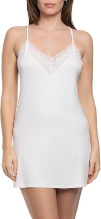 In Bloom by Jonquil Sevilla Lace Trim Brushed Chemise in Ivory at Nordstrom, Size X-Small