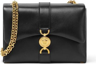 Versace Zwarte Lamsvacht Ketting Schoudertas - Dames - Schoudertassen - Zwart - ONE Size - Tassen