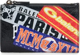 Balenciaga Large Cash Long Arena Leather Coin & Card Holder in 1084 Black/multicolor at Nordstrom