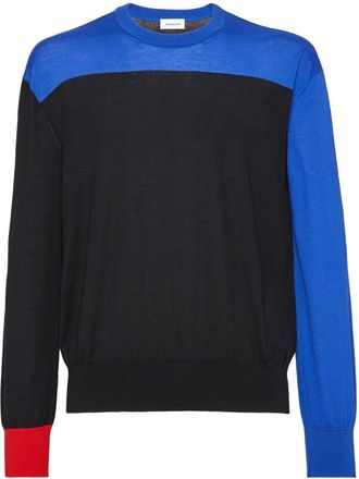 Ferragamo colour-block cashmere jumper - men - Cashmere - M - Blue