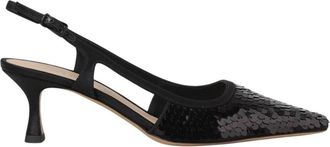 Roberto Festa Milano Sequin Slingback Pumps - Dames - Pumps - Zwart - 39 EU - Satijn - Schoenen