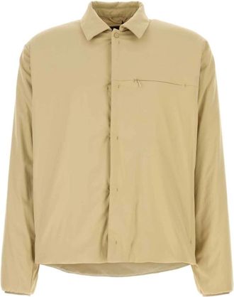 Herno Gewatteerd jack met knoopsluiting - Heren - Zomerjassen - Beige - M - Leer - Jassen
