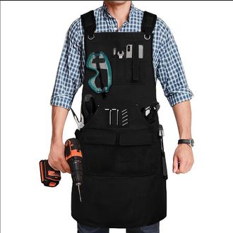OEM Delantal De Trabajo Para Hombre De Lona Encerada De 20 Oz - Resistente E Impermeable - Delantal Para Carpintero Y Taller Con 9 Bolsillos, Im&aacute;n Y Guant