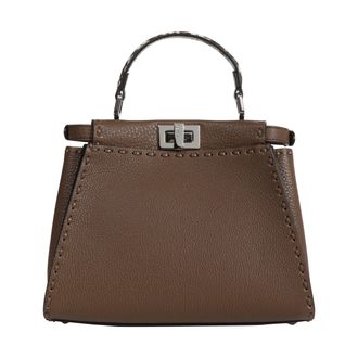 Fendi Mini Peekaboo Leather Top Handle Bag