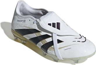 adidas Mens Predator Pro Fold Over Tongue Firm Ground Football Boots in White/Blk/Gold