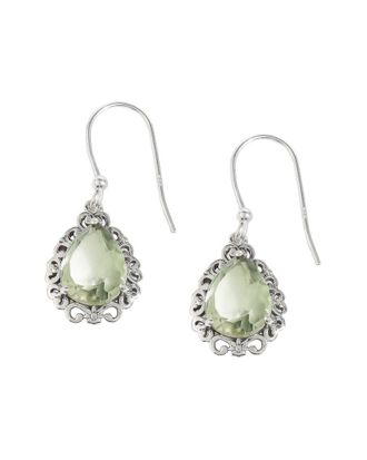 Tiramisu Silver 7.50 Ct. Tw. Green Amethyst Drop Earring