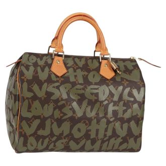 Louis Vuitton Speedy Handbag Limited Edition Monogram Graffiti Khaki Canvas Handbag (Pre-Owned)