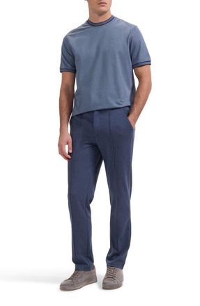 Bugatchi Crewneck Pima Cotton T-Shirt in Navy at Nordstrom, Size Xx-Large