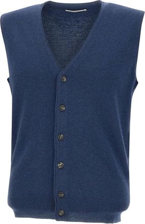 KANGRA Gebreid Wollen Vest - Heren - Bodywarmers - Blauw - S - Wol - Jassen