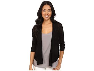 Nic+Zoe Four-Way Cardy Womens Sweater Black Onyx : LG (US 12-14), Linen/Viscose