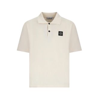 Stone Island Micro Stitch Zacht Katoenen Polo - Heren - Polos - Beige - L - Katoen - Tops