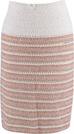 Balmain Genoux Metallic Striped Tweed Skirt Size XS