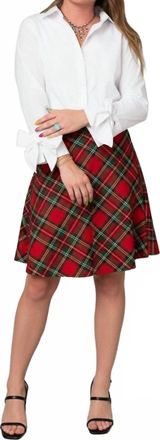 Zac & Rachel Eleanor Poplin Button-Front Blouse With Bow-Tie Cuffs In White