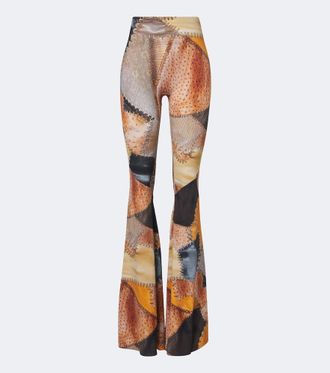 Roberto Cavalli Trompe loeil flared pants