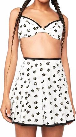 For Love & Lemons Brenda Mini Skirt In Ivory