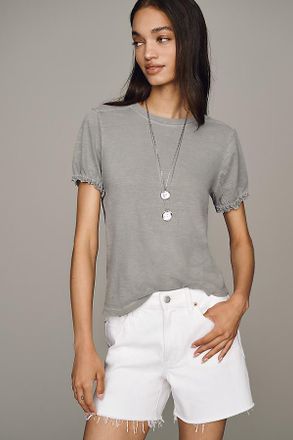 Pilcro Bennie Cotton Slim Puff Sleeve Tee