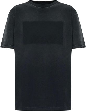Maison Margiela Tops, Heren, Zwart, S, T-shirt met korte mouwen en ronde hals