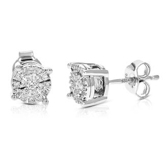 Vir Jewels 1/4 cttw Lab Grown Diamond Composite Earrings in Sterling Silver With Push Backs For Women