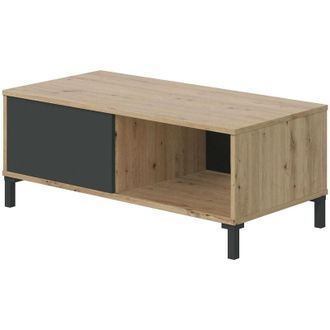 F.R.S. Tavolino fisso Brooklyn in rovere Nodi e grigio antracite in stile industriale