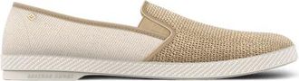 Rivieras Shoes Classic Cotton Canvas & Raffia Slip-On Loafer in Ecru at Nordstrom, Size 37