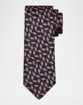 Charvet Men & apos;s Geometric Oblong Jacquard Silk Tie