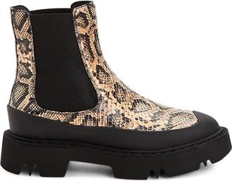 Aquatalia Aquatalia Holly Chelsea Boots Womens Caramel Black Snake Leather JOBB1154