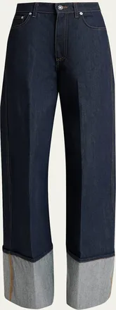 Givenchy Turn-Up Wide-Leg Denim Trousers